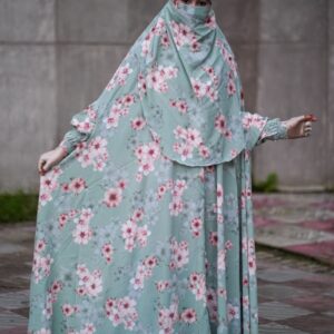 প্রিমিয়াম খিমার এবং প্লাজো সেট – মিন্ট সবুজ ও গোলাপি বেইজ