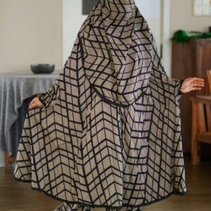 প্রিমিয়াম খিমার এবং প্লাজো সেট – গোল্ড ও কালো বেইজ